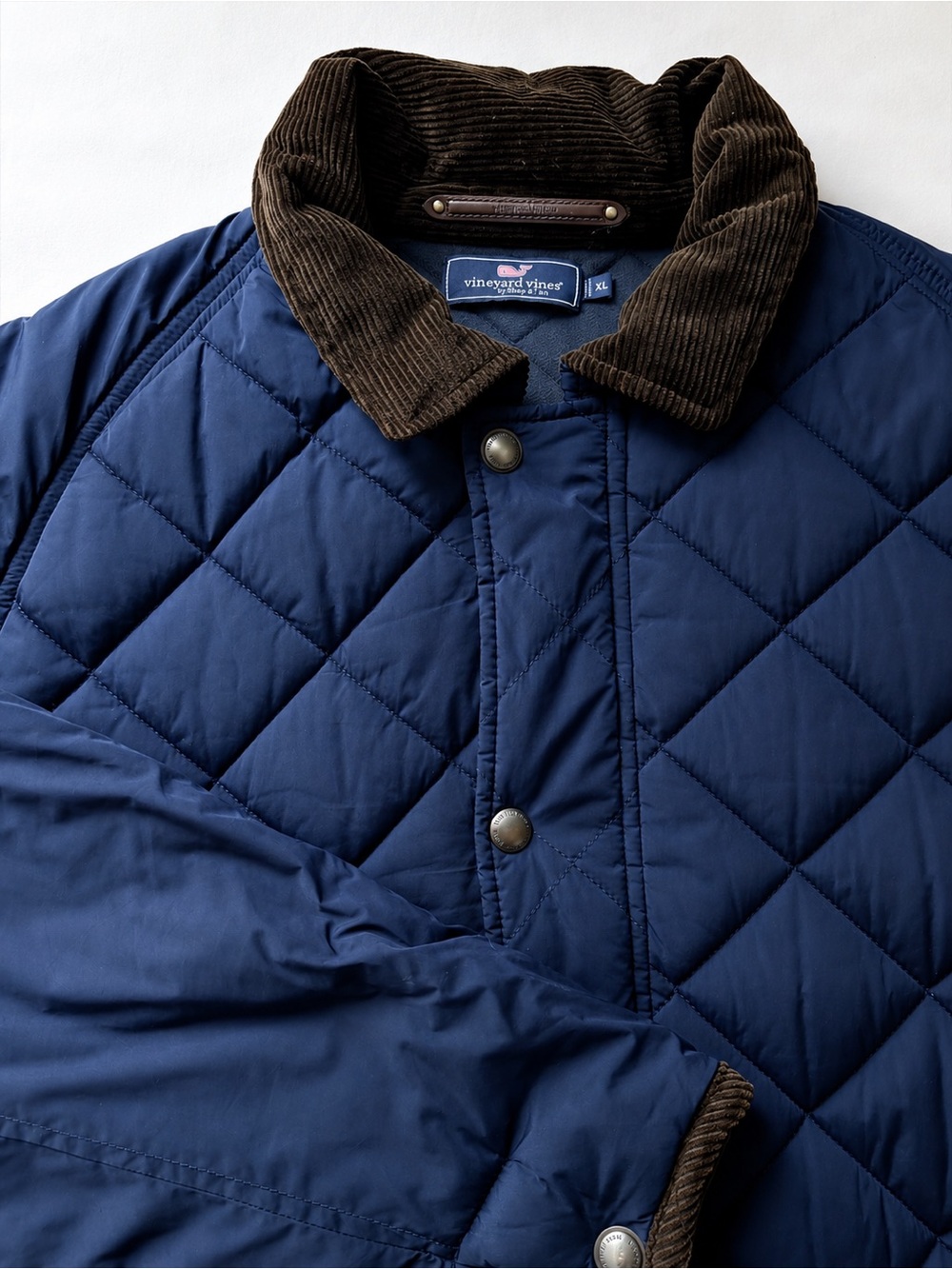 Vineyard Vines Men's Vineyard Navy Solid Quilted Full Zip Jacket Size XL